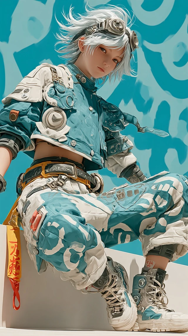 Cyberpunk Anime Character With Wind Element