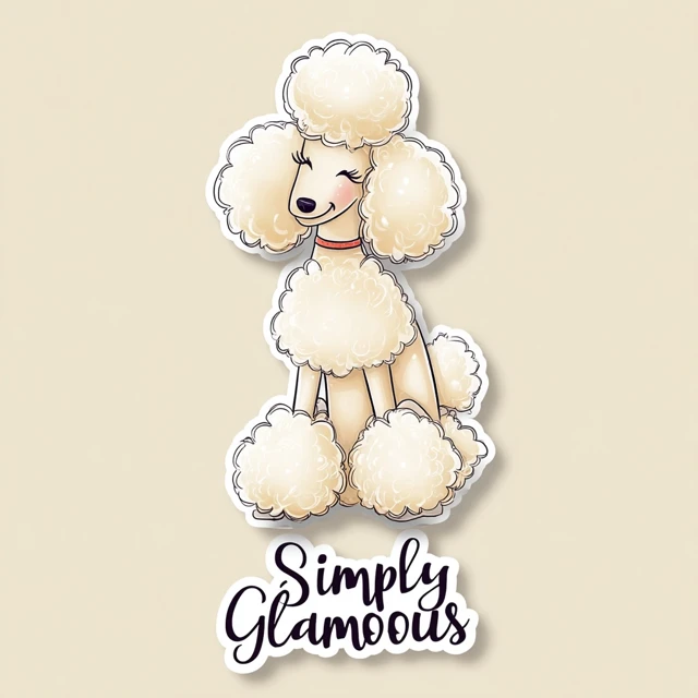 Simply Glamorous Poodle Dog Sticker