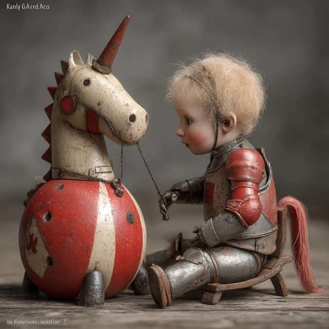 Toy Knight on Horse Illustration