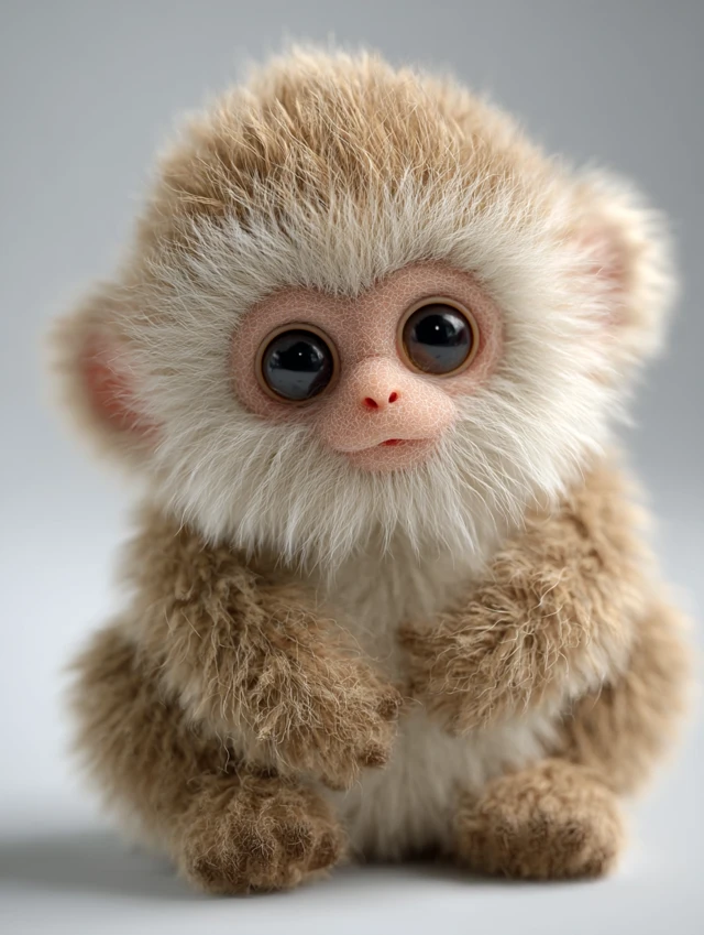 Fluffy Japanese Monkey Stuffed Animal