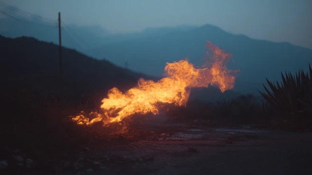 Ethereal Fire Abstract Photo with Blurred Background