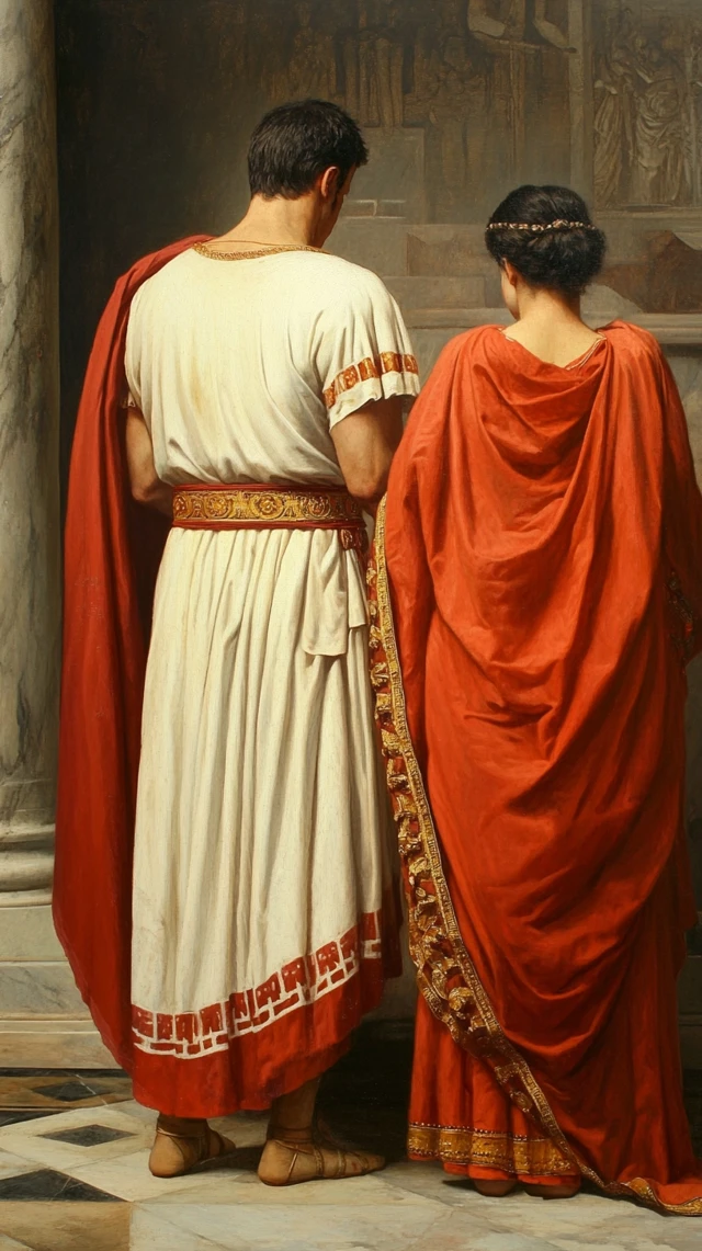 Roman Emperor in Robes Dramatic Scene