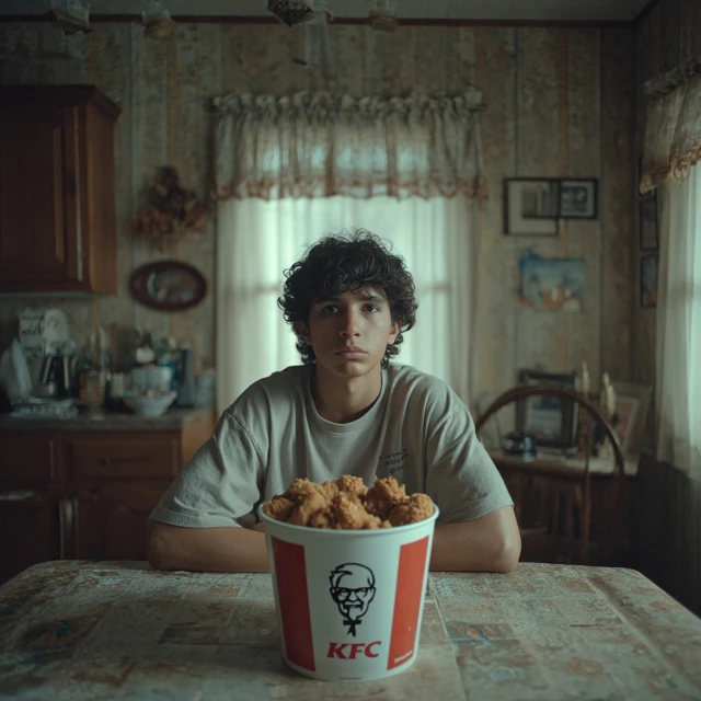 KFC Fried Chicken Meal Realistic Home Scene