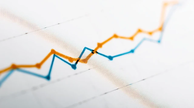 Financial Chart Showing Rising Yields Closeup