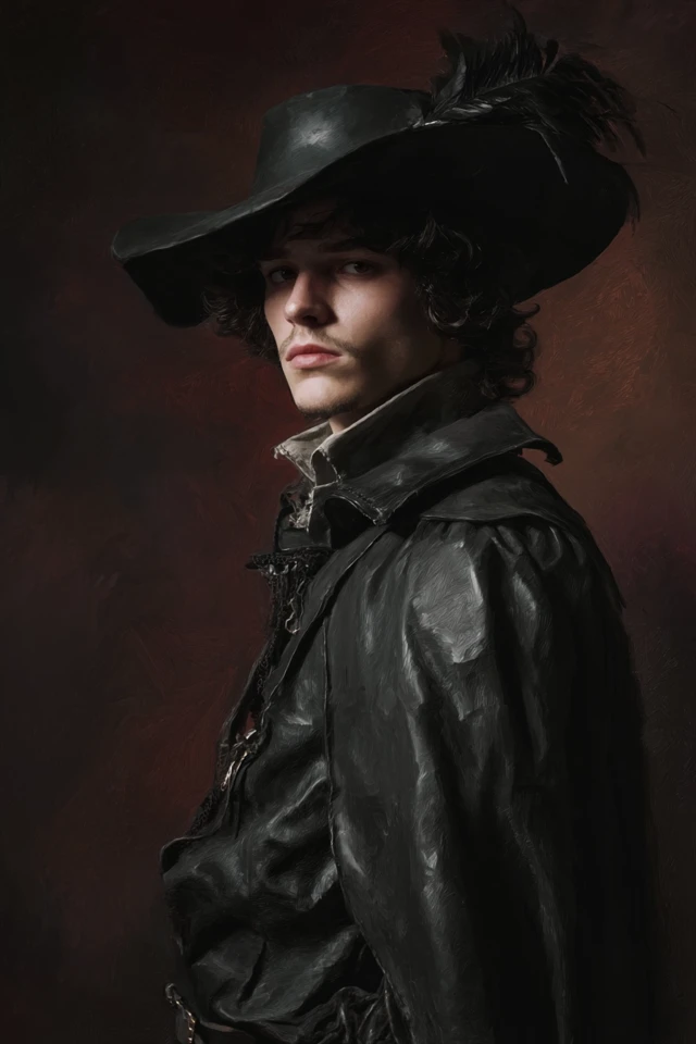 Dark Fantasy Vampire Hunter Caravaggio Portrait