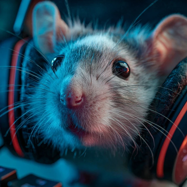 Mouse Gamer Adorable Mouse Wearing a Headset