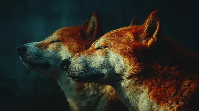 Joyful Canines Floating Blissfully Detailed Fur