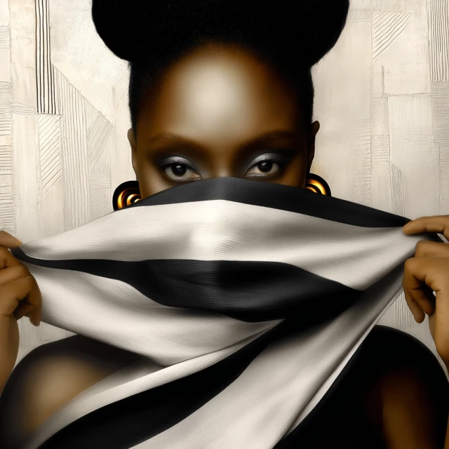 Black Woman in Silence Art Portrait