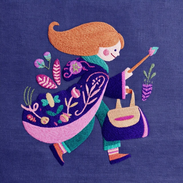 Hermione Granger Embroidery Art Cartoon Style