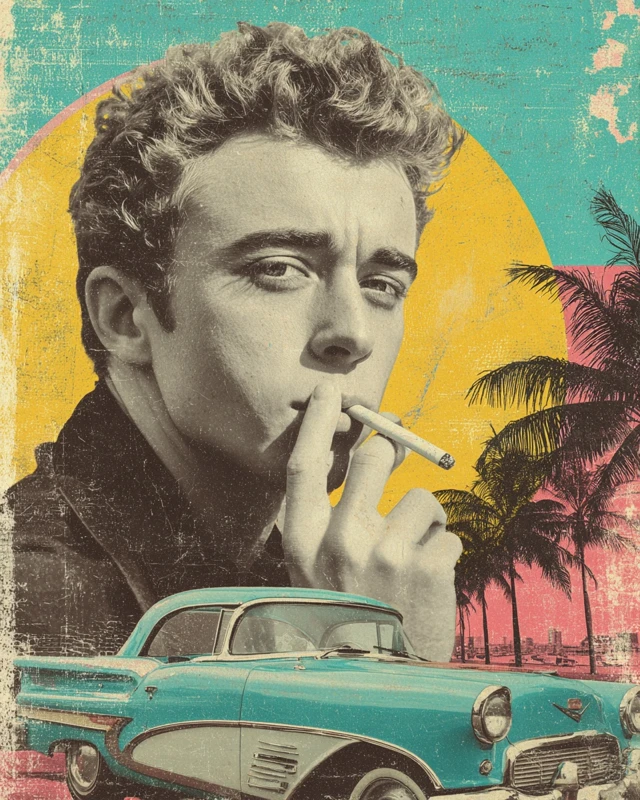 Retro James Dean Magazine Cover 1950s Vintage