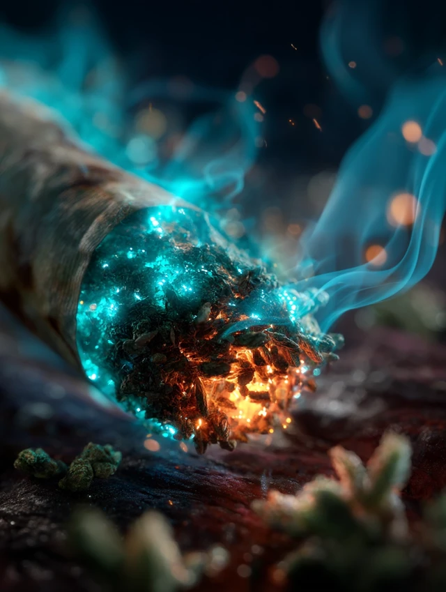 Cyberpunk Weed Spliff Glowing Tip Blade Runner