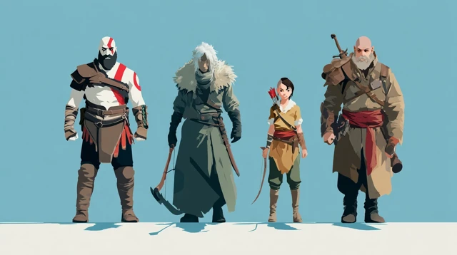 PlayStation Game Characters Minimalist Art