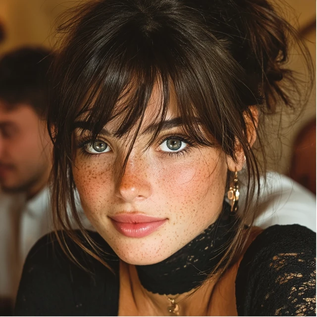 Rosy Egirl Portrait Penélope Cruz Inspired Realistic
