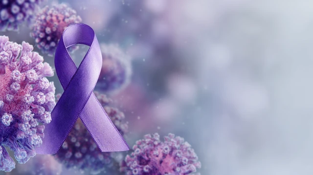 Purple Ribbon Social Media Template Background Design