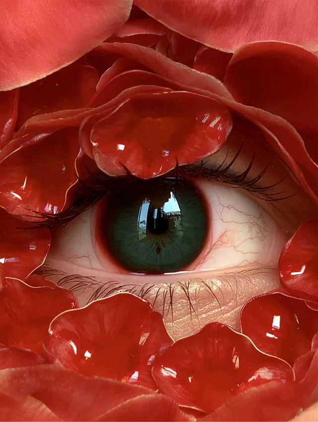Surreal Eye in Bloom Macro Photography