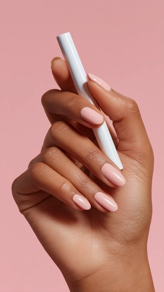 Feminine Hand Holding Makeup Pen Pastel Aesthetic