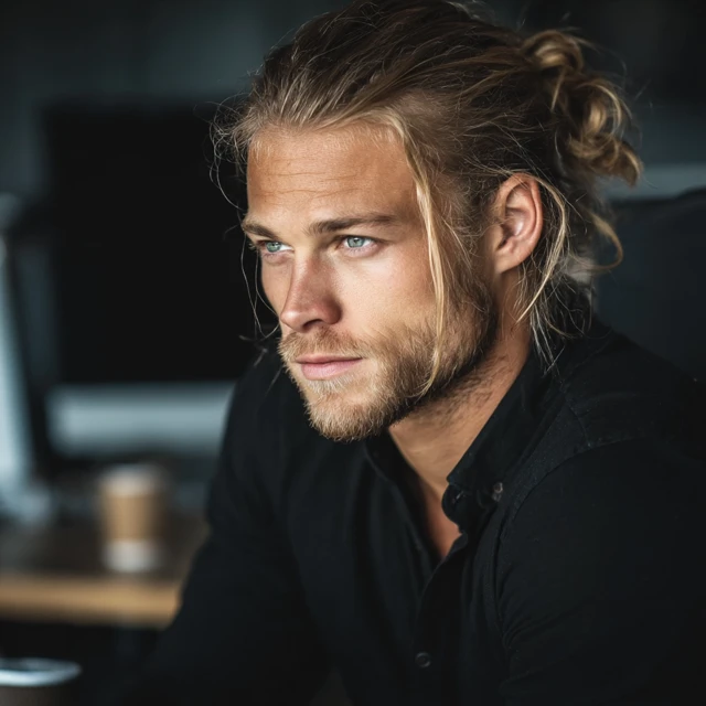Handsome Hacker Blond Haired Man