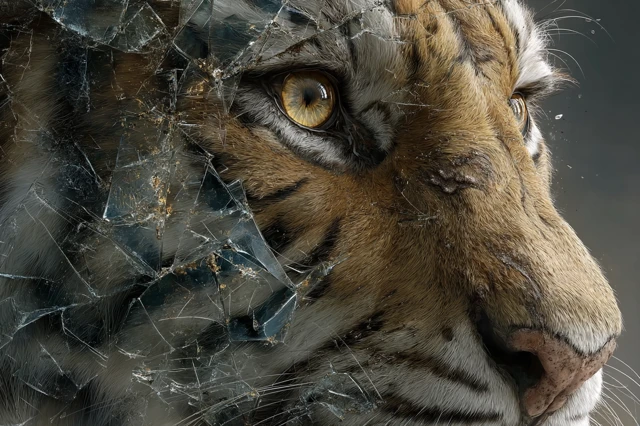 Tiger with Glass Claws Phone Wallpaper