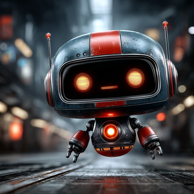 Futuristic Robot Mascot AI Orb Helper