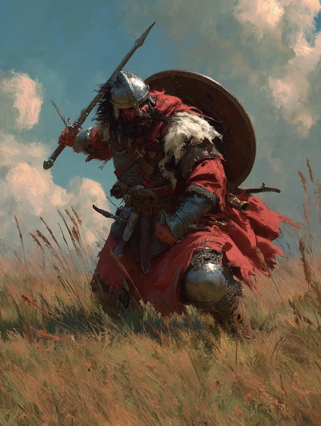 Croatian Warrior in Battle Marc Simonetti Style