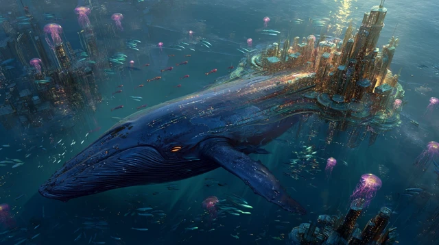 Whale City in the Sky Ocean Sci Fi