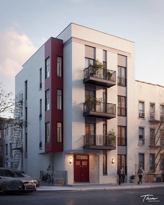 Brooklyn Apartment Building 3D Rendering Architecture Design