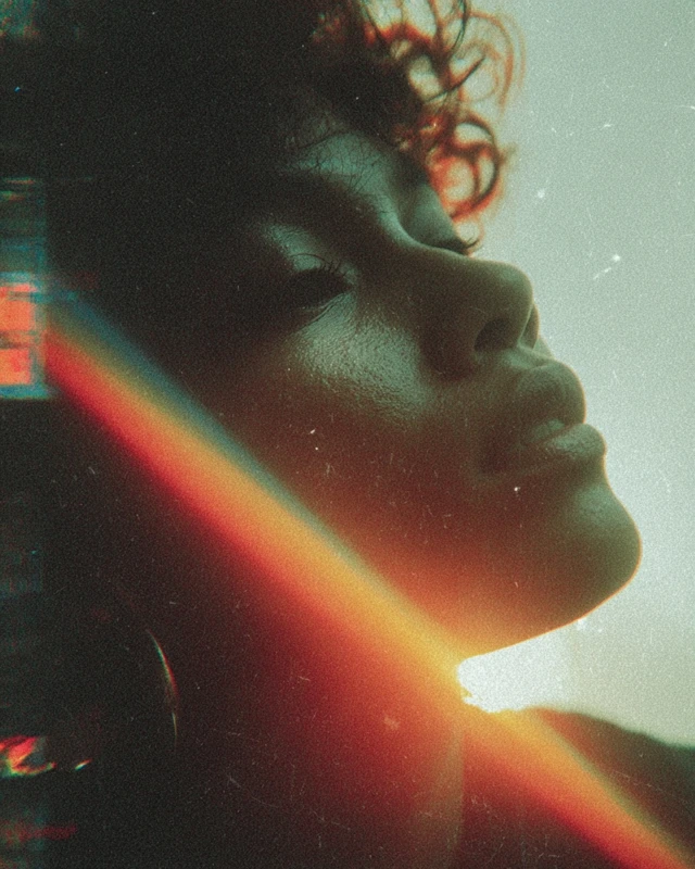 Surreal Portrait of a Black Woman Glitch Art