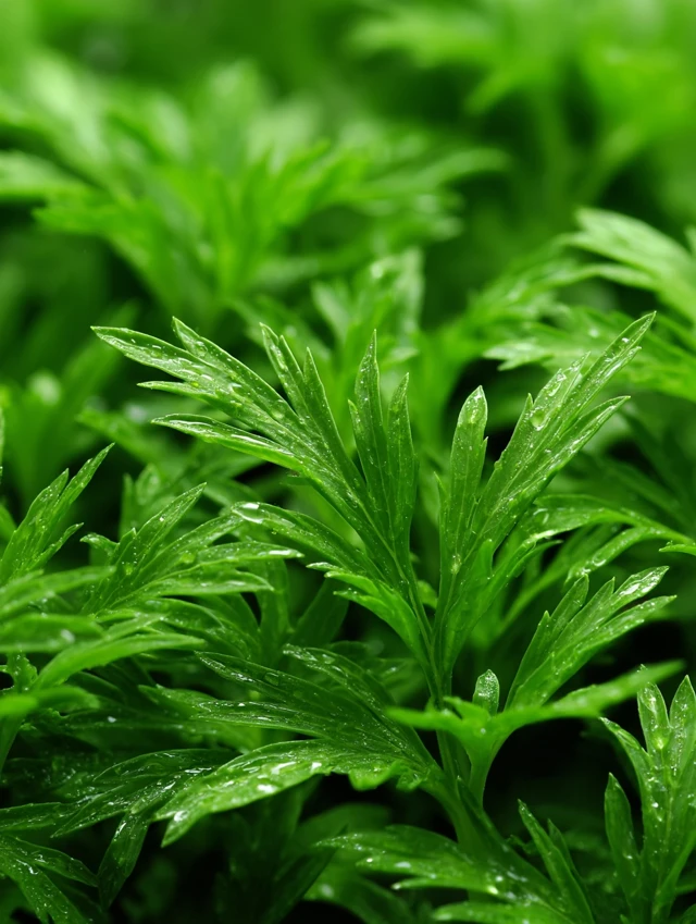 Wet Wormwood: Close-up of Lush Green Foliage