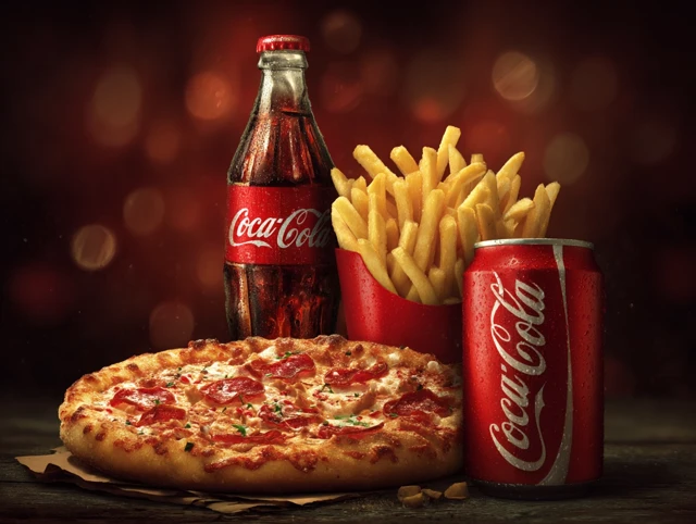 Pizza French Fries Coca Cola Food Menu Image