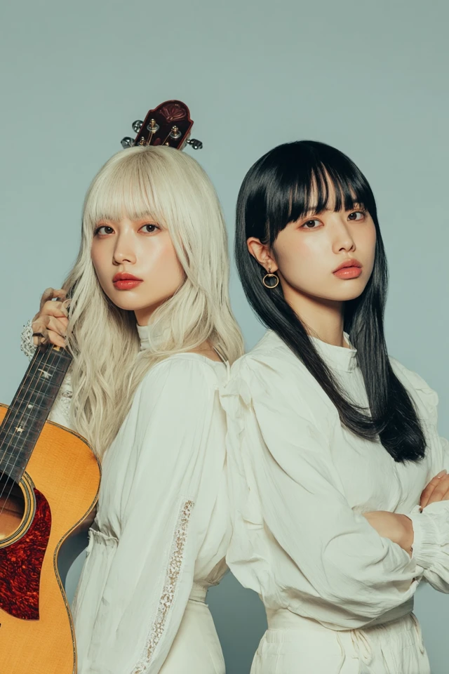 Japanese Female Duo Guitar and Fashion Magazine Aesthetic