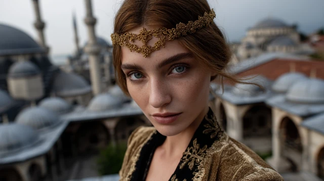 Turkish Supermodel in Istanbul Historic Setting