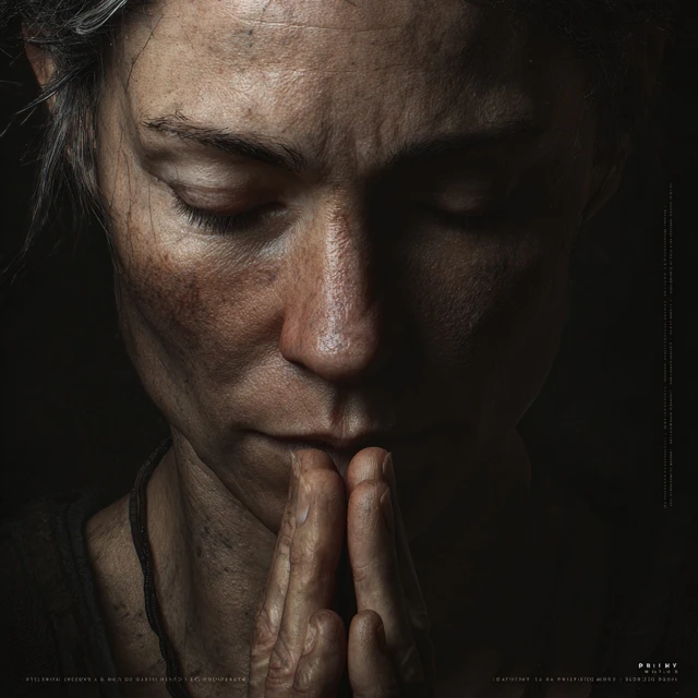 Photorealistic Portrait of Meditating Woman