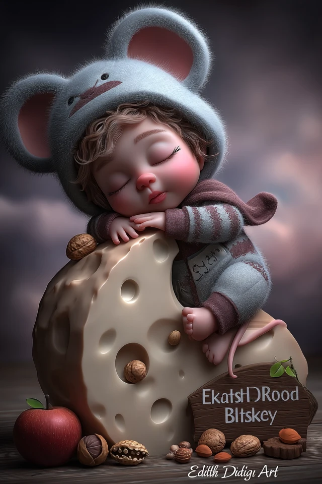 Newborn Photography Backdrop Mouse Baby Cheese