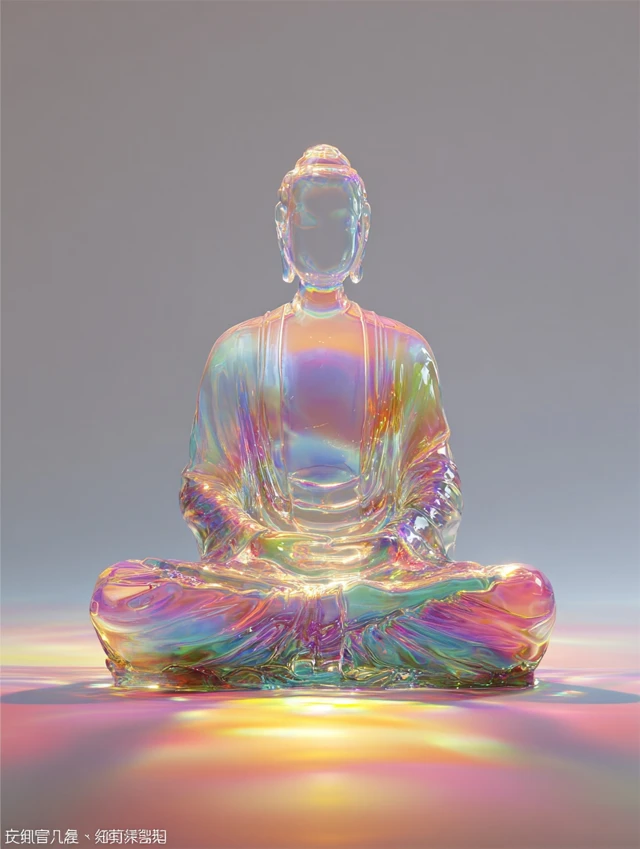 Meditating Buddha Modern Zen Design 3D Render