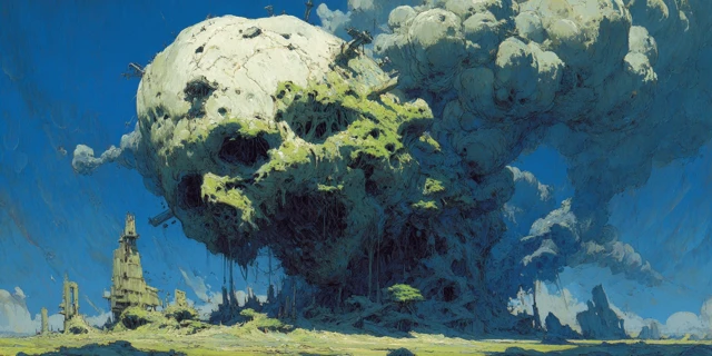 Giant Creature and Ruins Concept Art