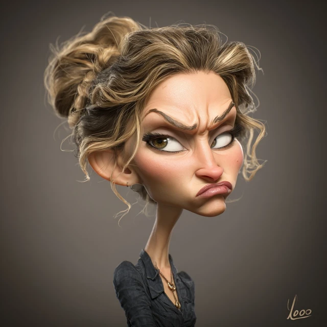 Lauren Lolo Wood Caricature Realistic Portrait