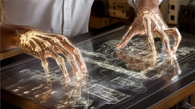 Holographic Interface Futuristic Collaboration