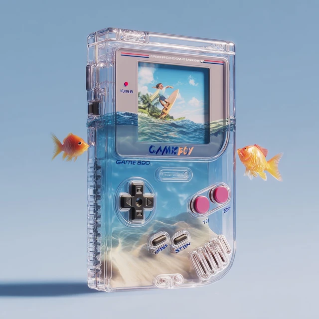 Game Boy Surfing Dream 3D Render Retro