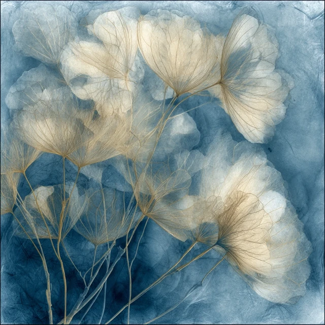 Cyanotype Flower Art: Translucent Blossoms