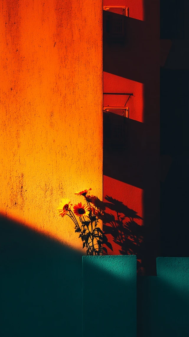 Sunset Sunflowers Summer Mood Minimalist