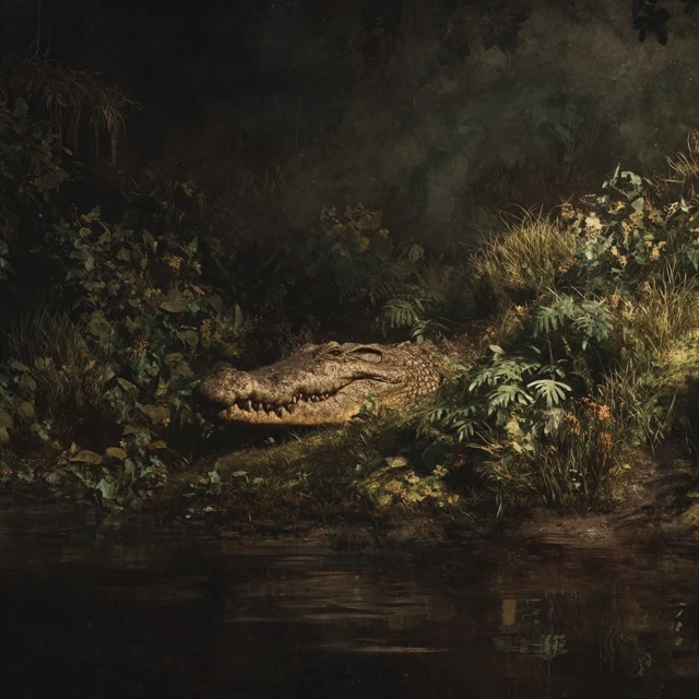 Crocodile in Riverbank: Ancient Predator