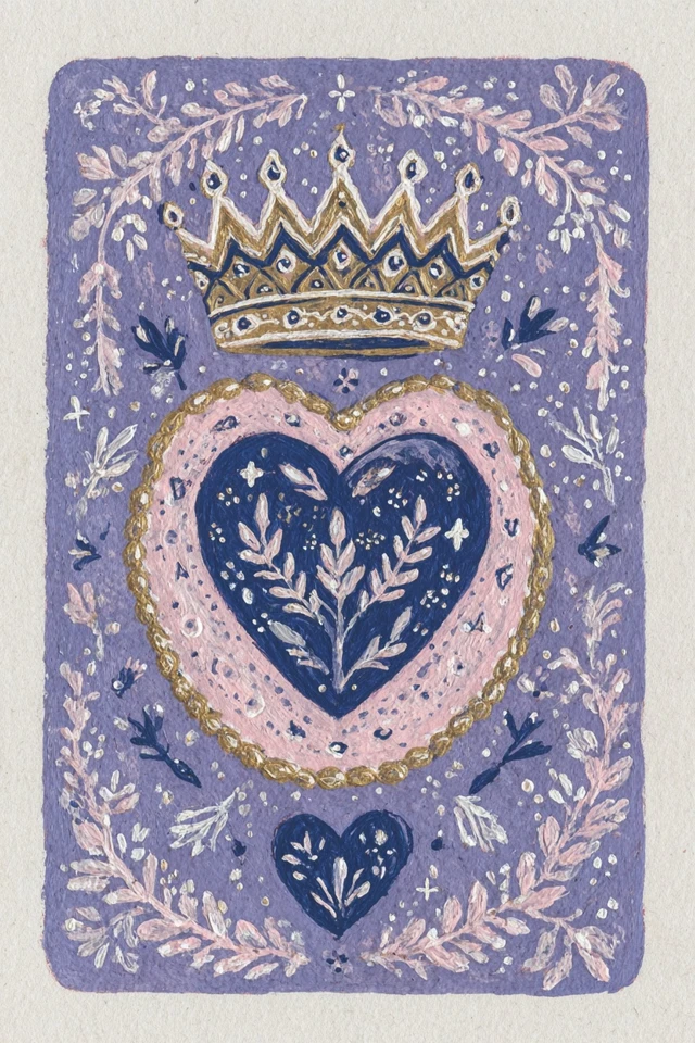 Tarot Card Illustration Swords Crown Heart