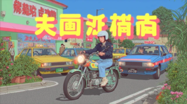 Hong Kong 90s Action Anime Motorbike Chase