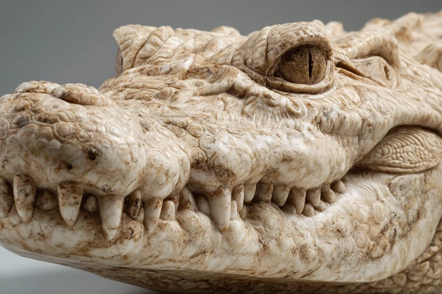Marble Crocodile Sculpture Classical Art