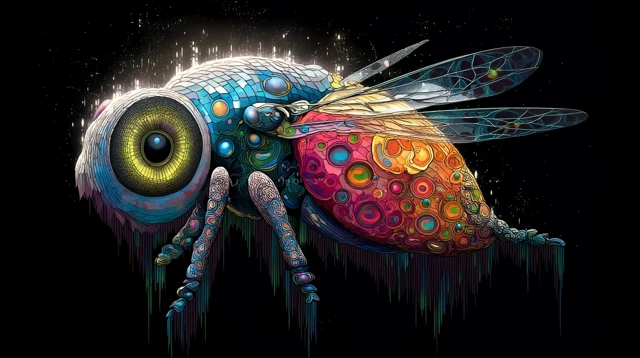 Hybrid Goldfish Tarantula Ladybug Beetle Insect Art