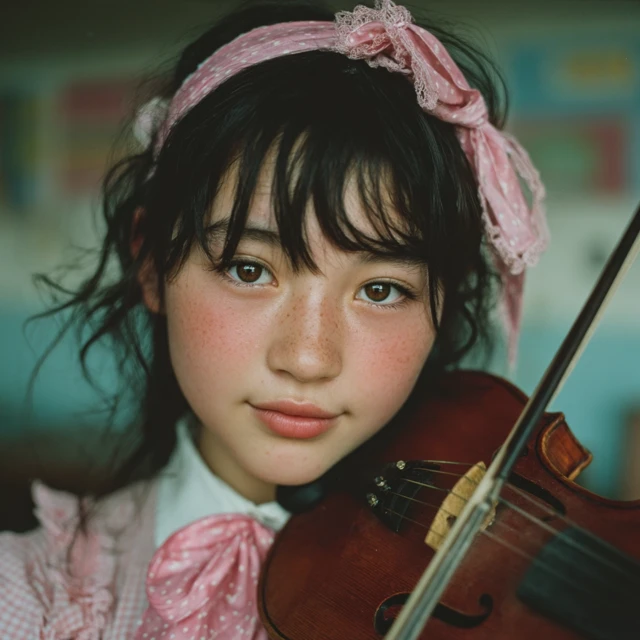 Vietnamese Girl Playing Violin Photography