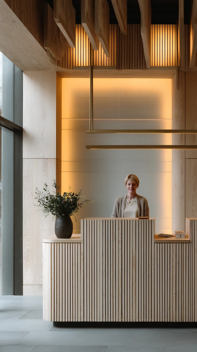 Reception Area Design Warm and Welcoming