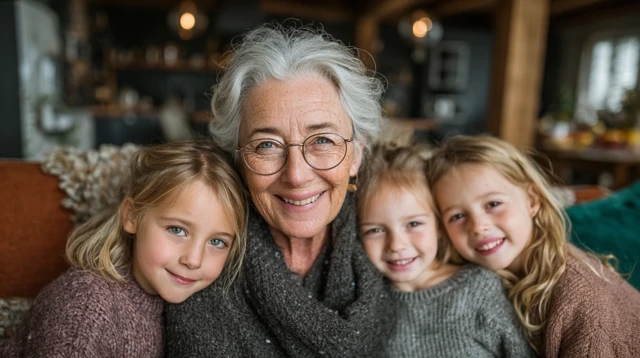 Grandmother and Grandkids Family Bonding