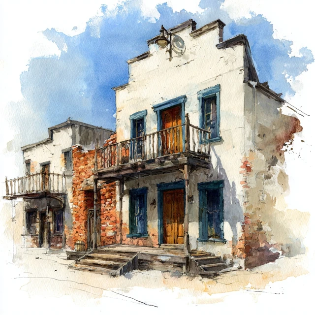 Old Tucson Watercolor Painting Artwork