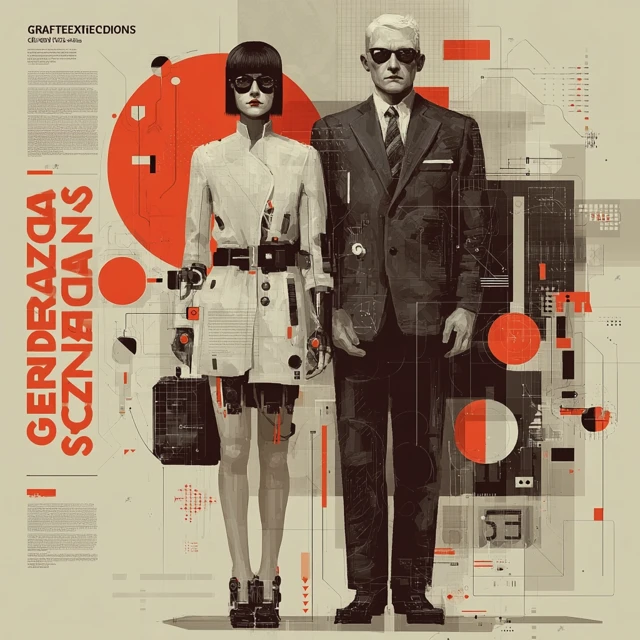Retro-Futuristic Album Cover: Generaciones Cruzadas
